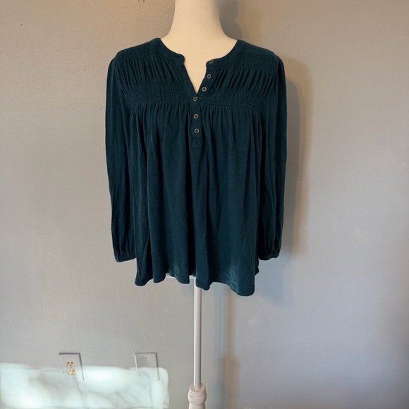 Lucky Brand Teal Button-Down Blouse - Picture 5 of 7